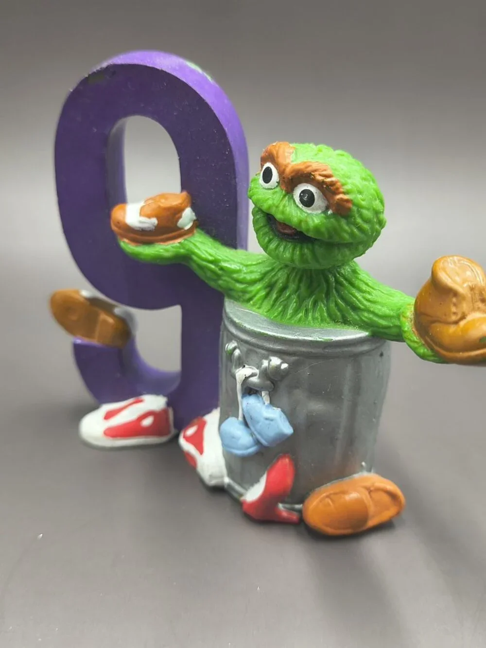 Sesame Street Oscar Grouch Number 9 Counting Birthday Cake Topper Pvc Figure 3